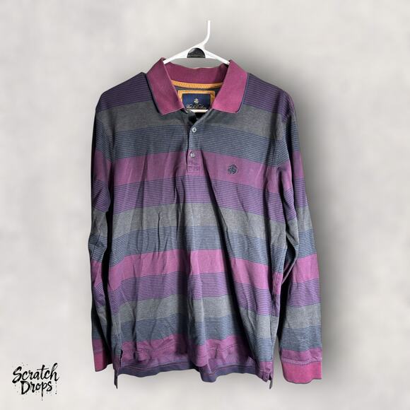 Brooks Brothers Other - Brooks Brothers Vintage Y2K Polo Shirt Medium Mens Long Sleeve Striped Top V11